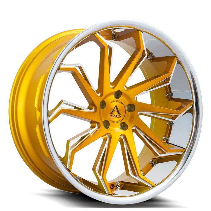 Azad-AZ1101-Brushed-Gold-w/-Chrome-Lip-Gold-20x9-73.1-wheels-rims-felger-Faelgkongen