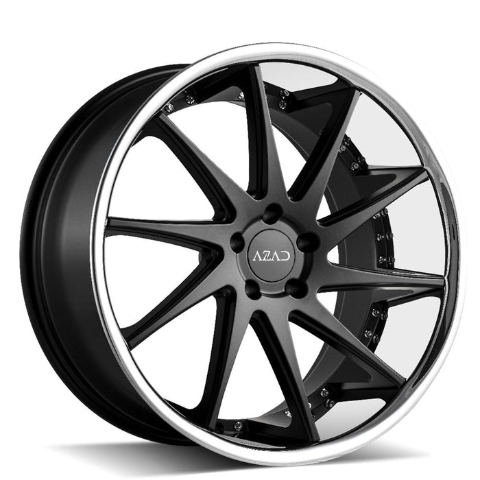 Azad-AZ23-Semi-Matte-Black-w/-Chrome-Black-22x9-73.1-wheels-rims-felger-Faelgkongen